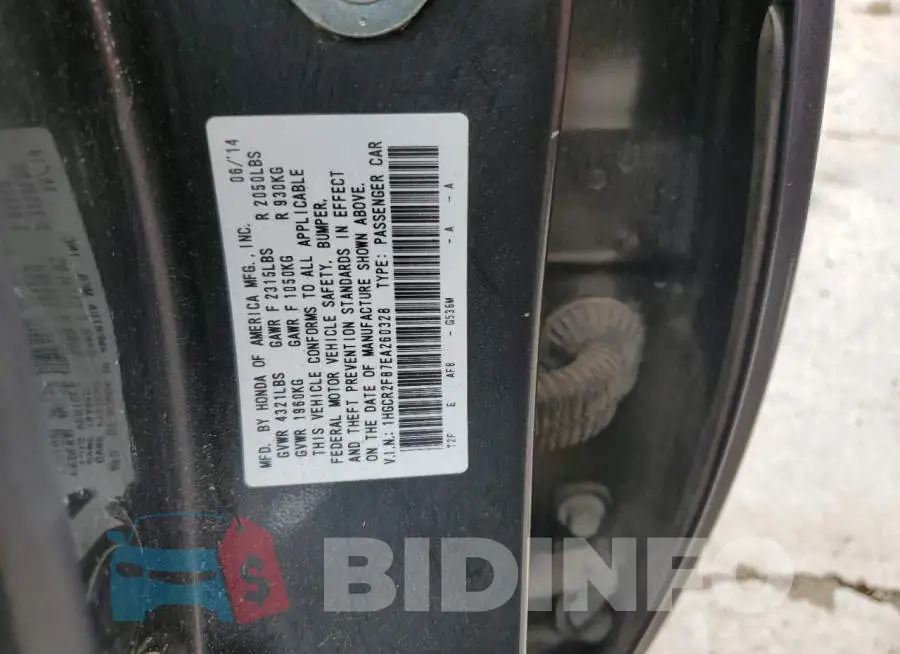 1HGCR2F87EA260328 Photo# 12