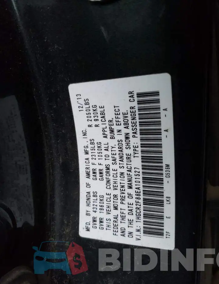 1HGCR2F88EA101527 Photo# 12