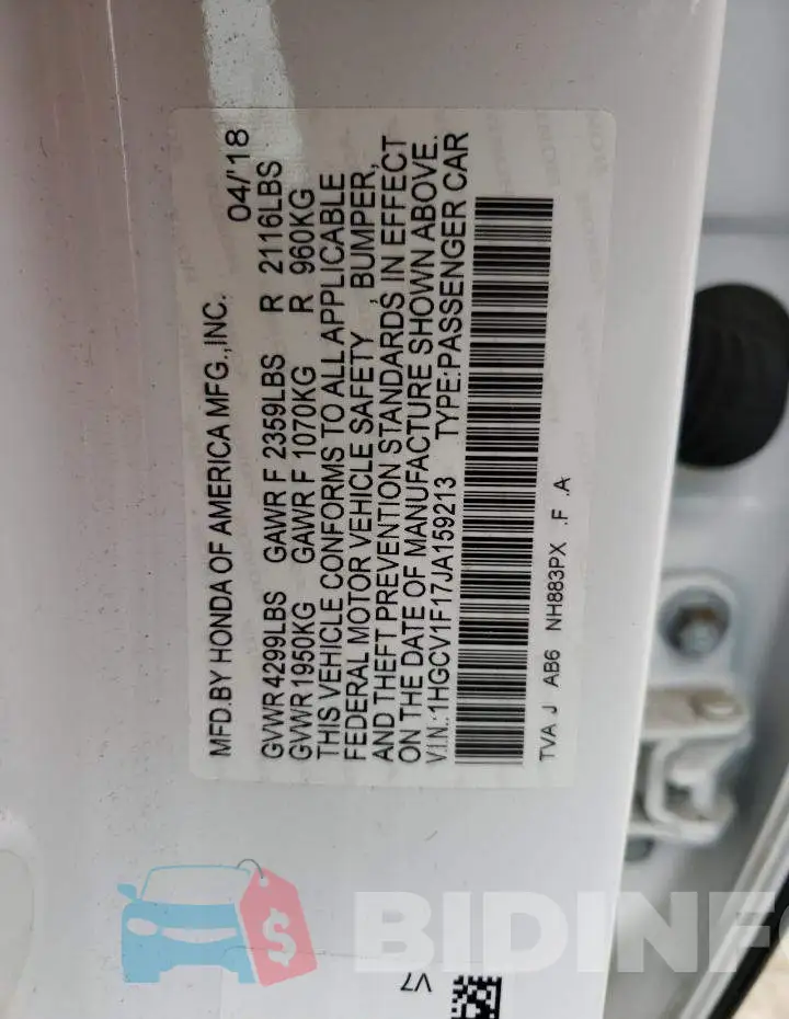1HGCV1F17JA159213 Photo# 13