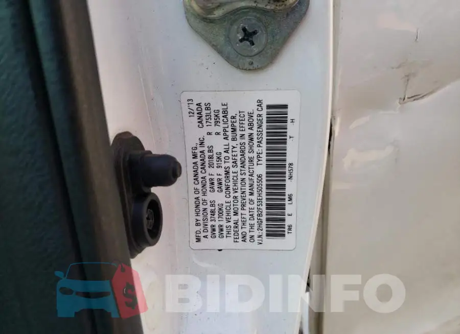 2HGFB2F53EH505506 Photo# 12