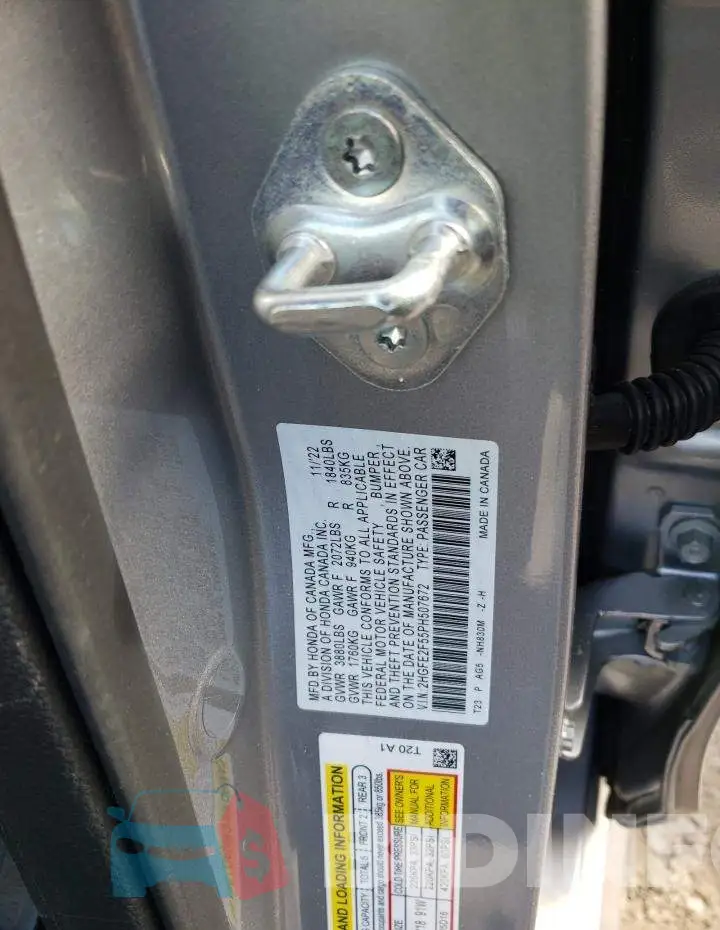 2HGFE2F55PH507672 Photo# 12