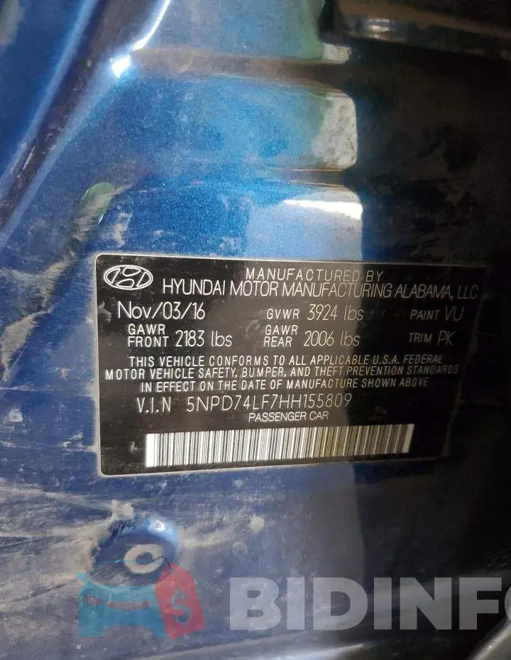 5NPD74LF7HH155809 Photo# 13