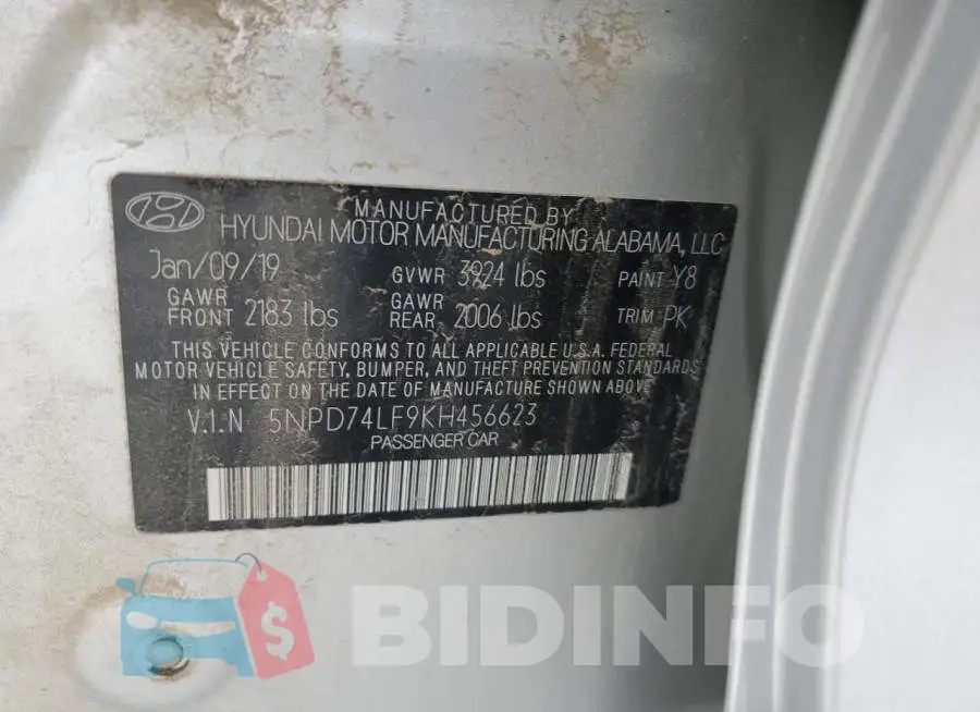 5NPD74LF9KH456623 Photo# 12