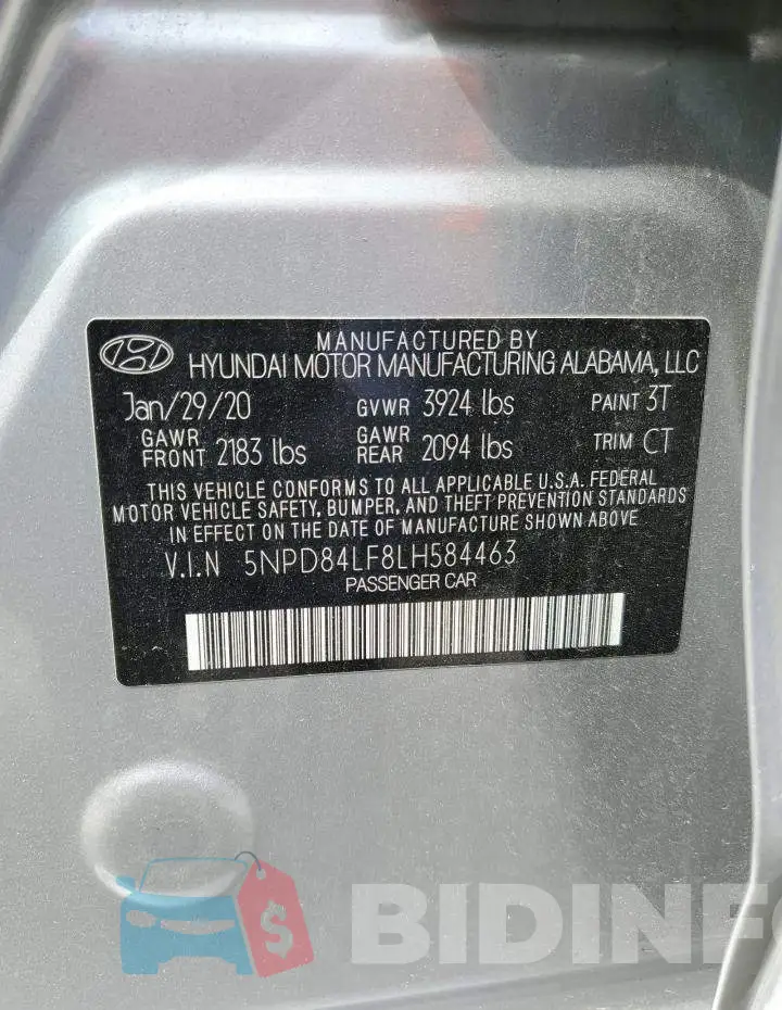 5NPD84LF8LH584463 Photo# 13