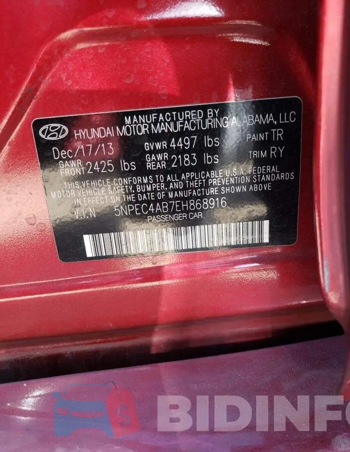 5NPEC4AB7EH868916 Photo# 12