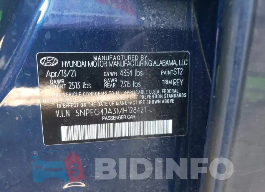 5NPEG4JA3MH128421 Photo# 12