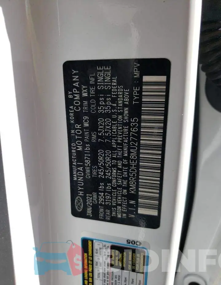 KM8R5DHE8MU277635 Photo# 13