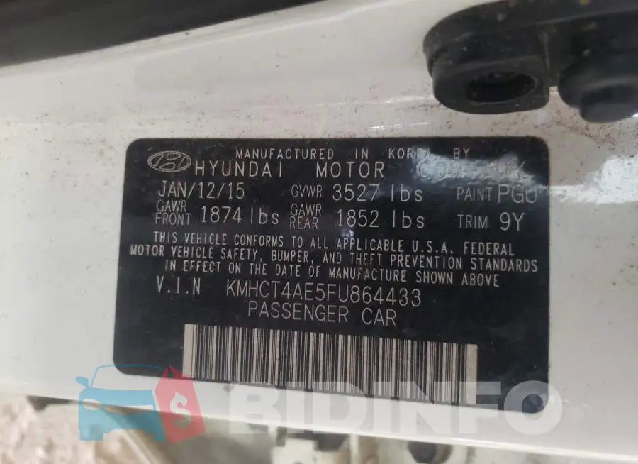 KMHCT4AE5FU864433 Photo# 12
