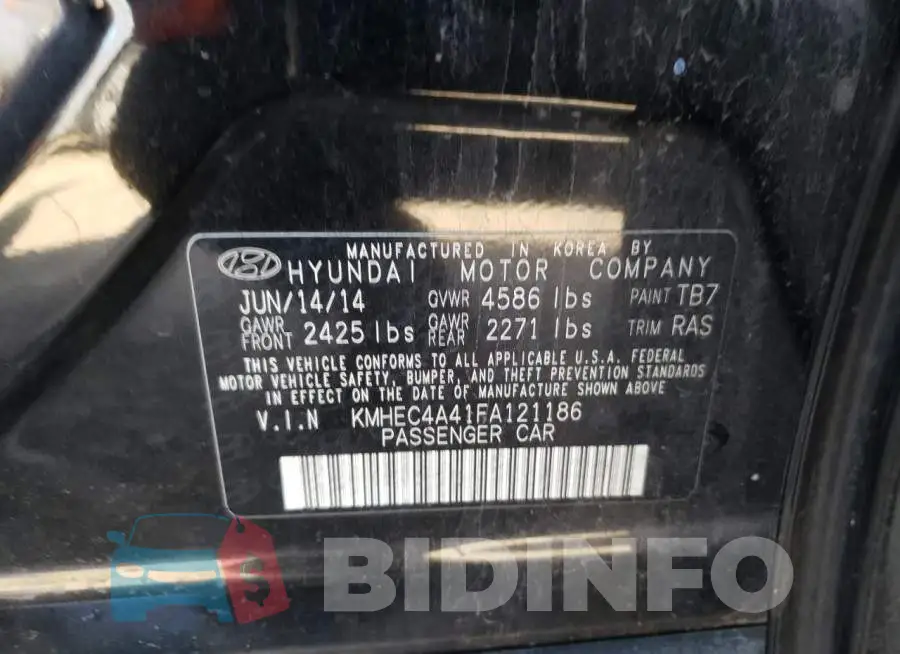 KMHEC4A41FA121186 Photo# 10
