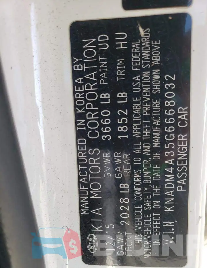 KNADM4A35G6668032 Photo# 13