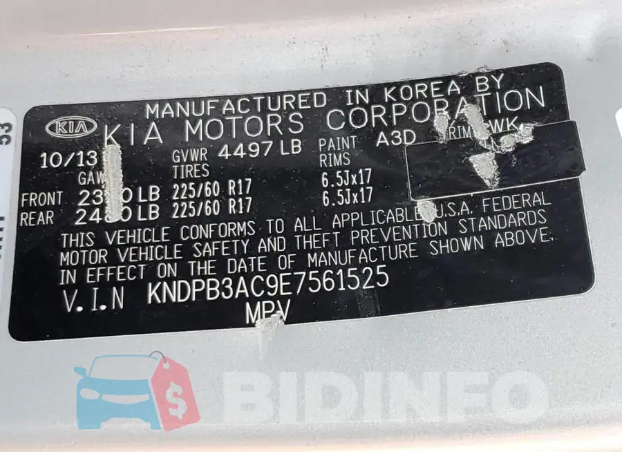 KNDPB3AC9E7561525 Photo# 13