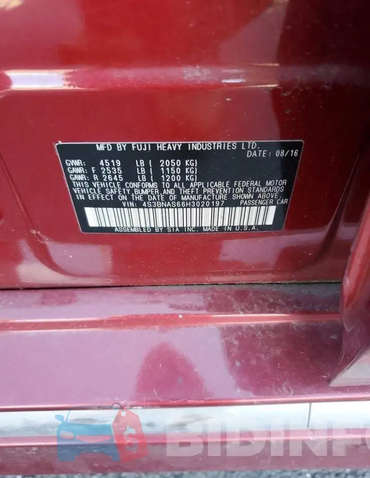 4S3BNAS66H3020197 Photo# 12