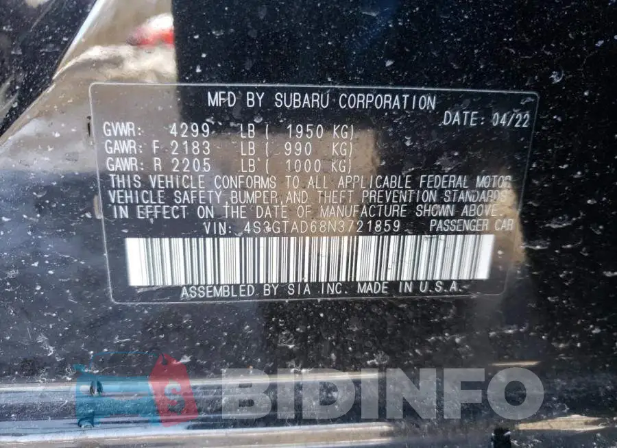 4S3GTAD68N3721859 Photo# 13