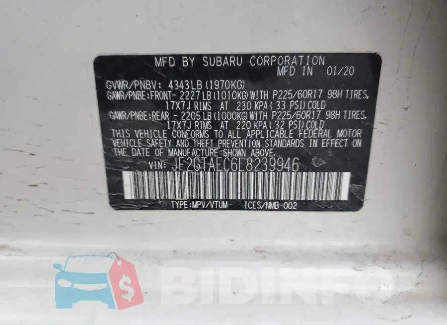 JF2GTAEC6L8239946 Photo# 13