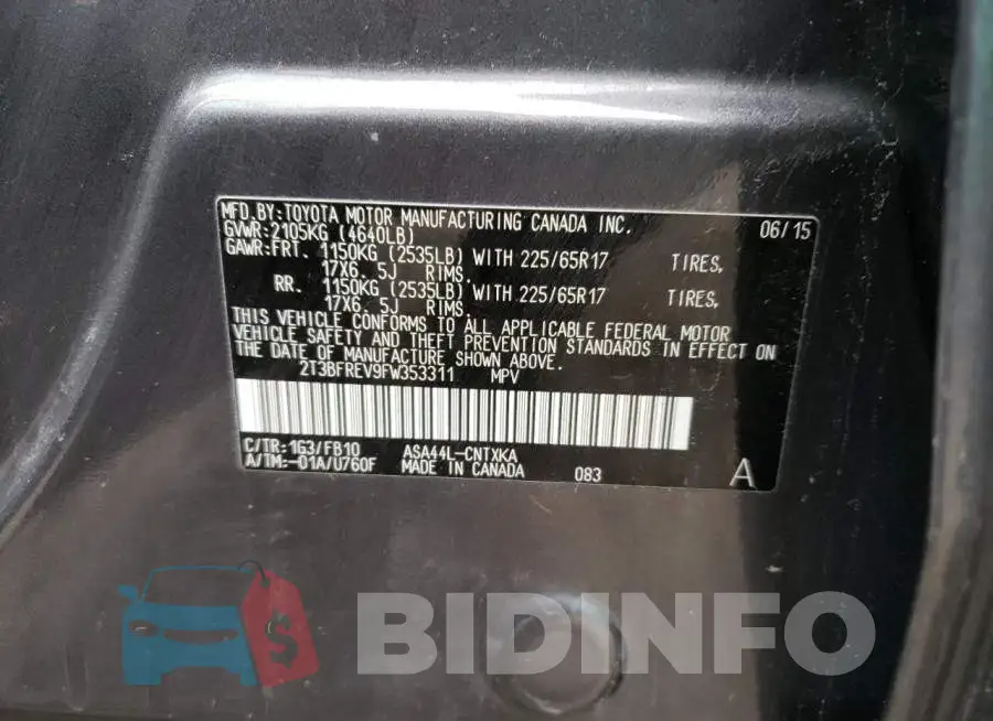 2T3BFREV9FW353311 Photo# 12