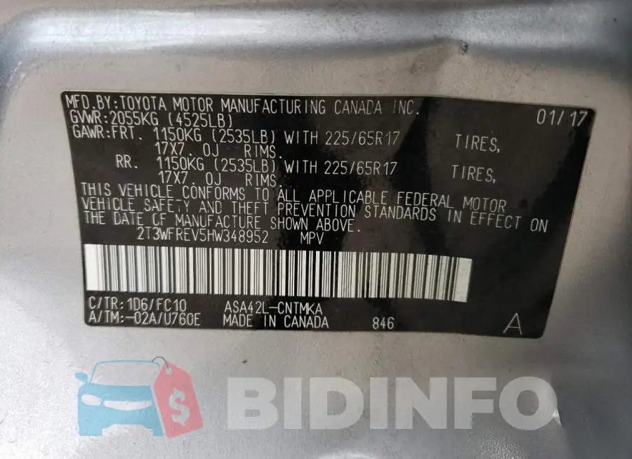 2T3WFREV5HW348952 Photo# 13