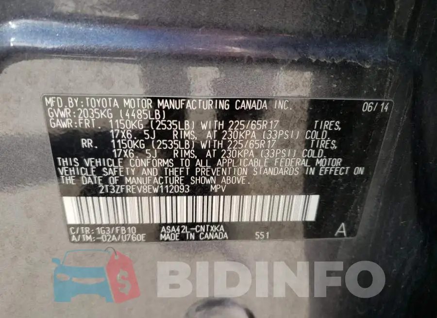 2T3ZFREV8EW112093 Photo# 13