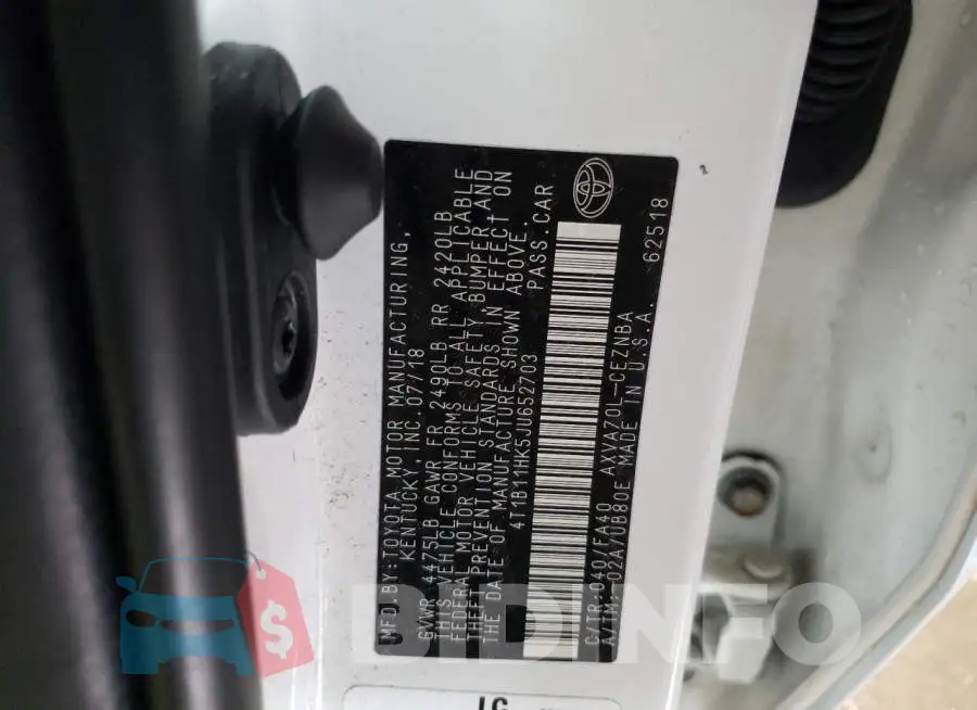 4T1B11HK5JU652703 Photo# 12