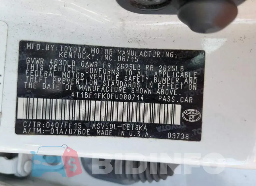 4T1BF1FK0FU088714 Photo# 13