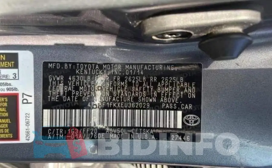 4T1BF1FKXEU362029 Photo# 10