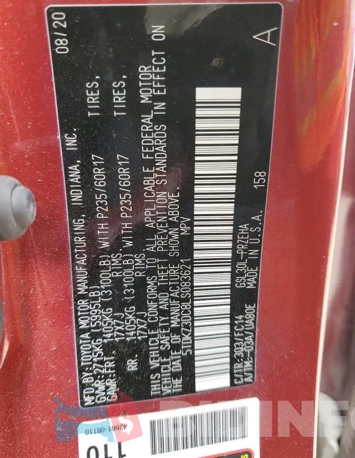 5TDKZ3DC8LS083621 Photo# 14