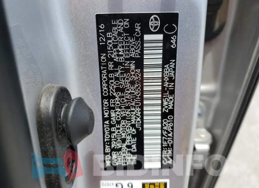 JTDKARFU1H3532324 Photo# 12