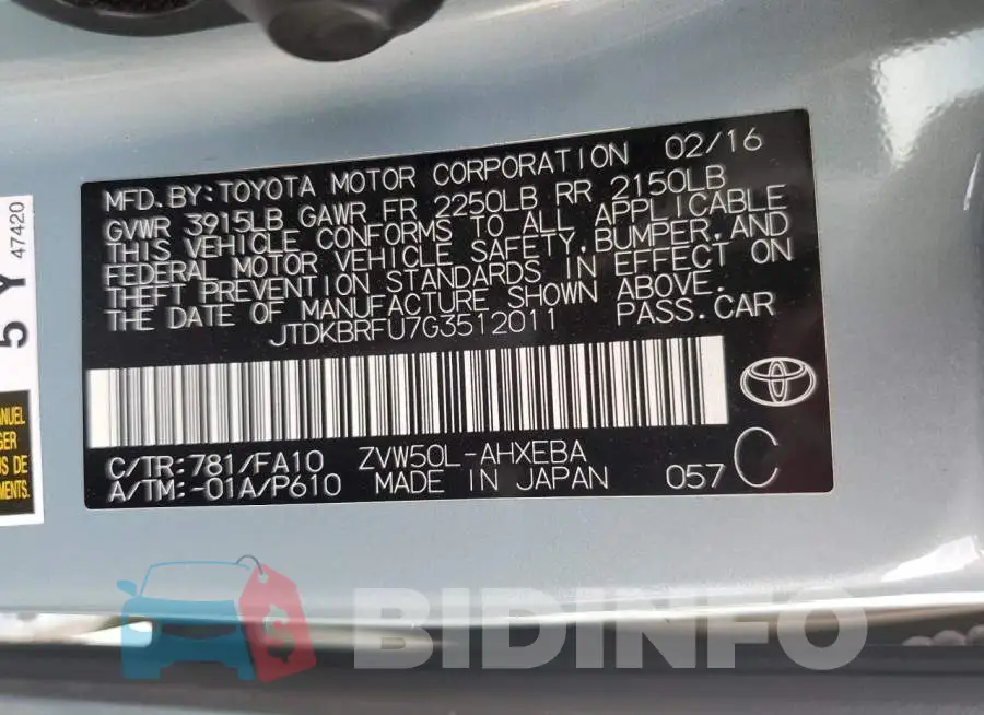 JTDKBRFU7G3512011 Photo# 12