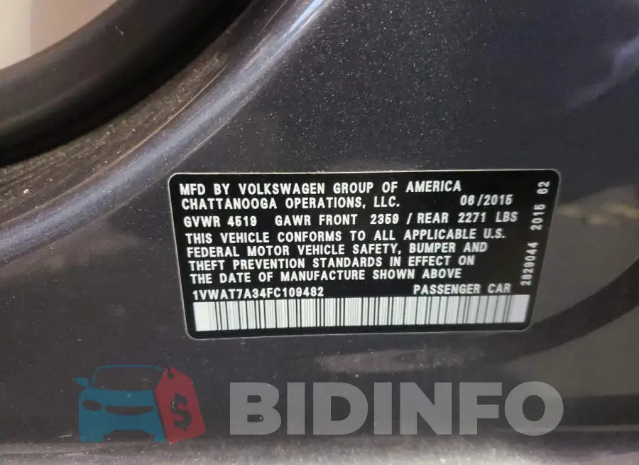 1VWAT7A34FC109482 Photo# 12