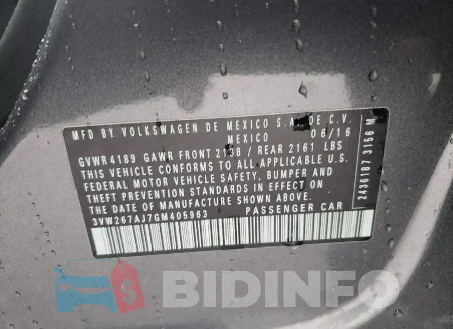3VW267AJ7GM405963 Photo# 13