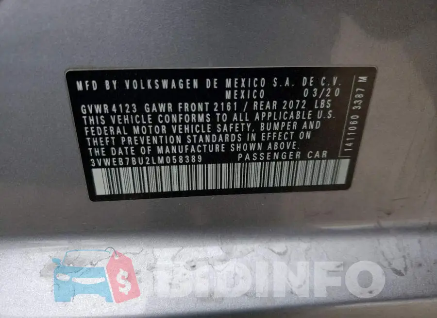3VWEB7BU2LM058389 Photo# 13