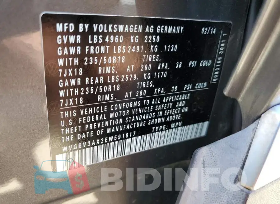 WVGBV3AX2EW591617 Photo# 12