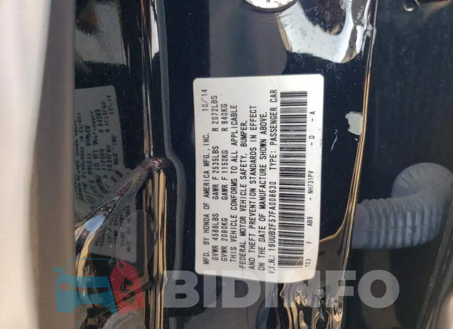 19UUB2F57FA008630 Photo# 12