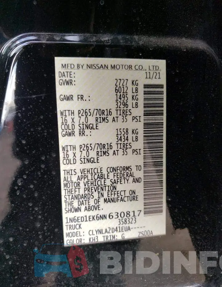 1N6ED1EK6NN630817 Photo# 12
