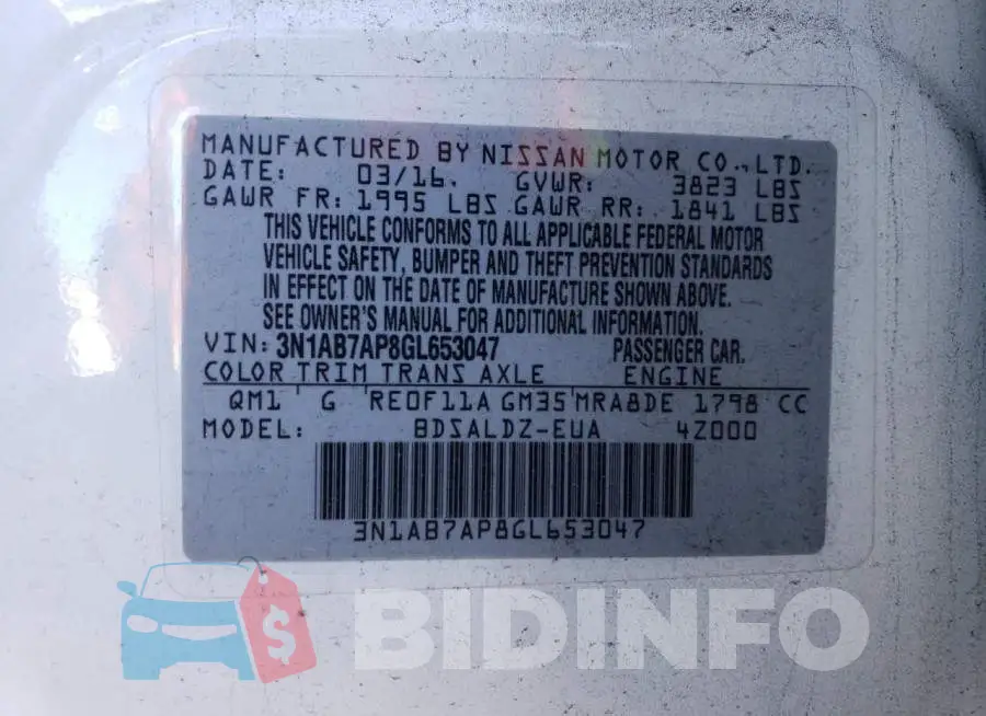 3N1AB7AP8GL653047 Photo# 12