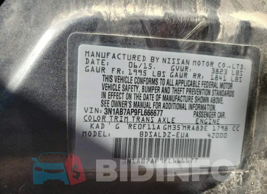 3N1AB7AP9FL666677 Photo# 10