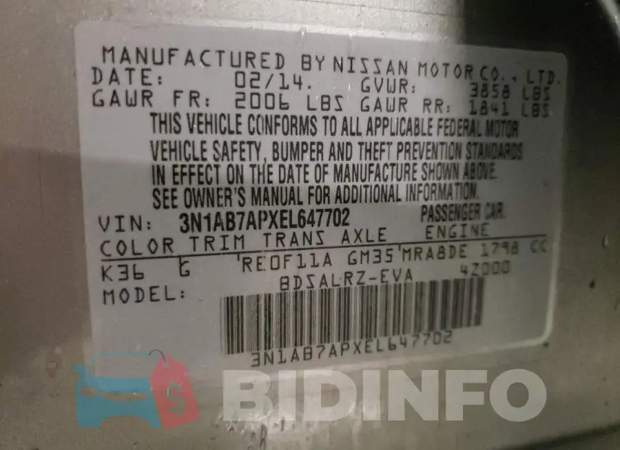 3N1AB7APXEL647702 Photo# 12