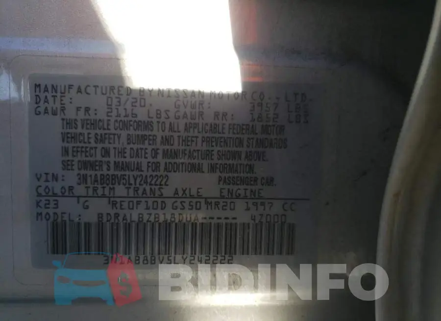 3N1AB8BV5LY242222 Photo# 12