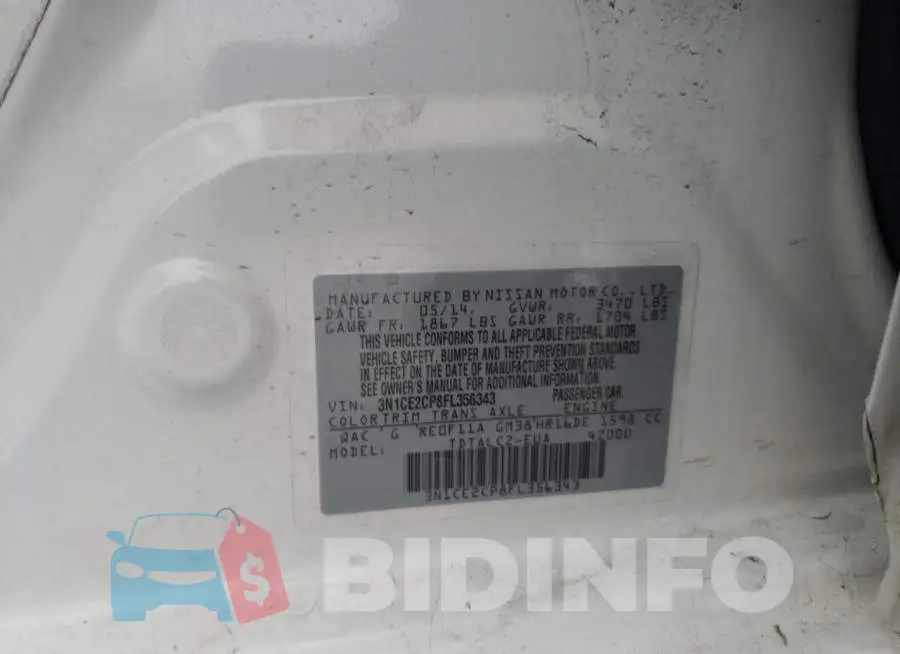 3N1CE2CP8FL356343 Photo# 12
