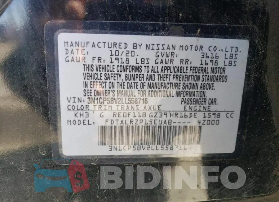 3N1CP5BV2LL558716 Photo# 13