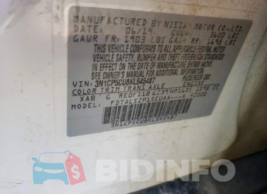 3N1CP5CU8KL545487 Photo# 12