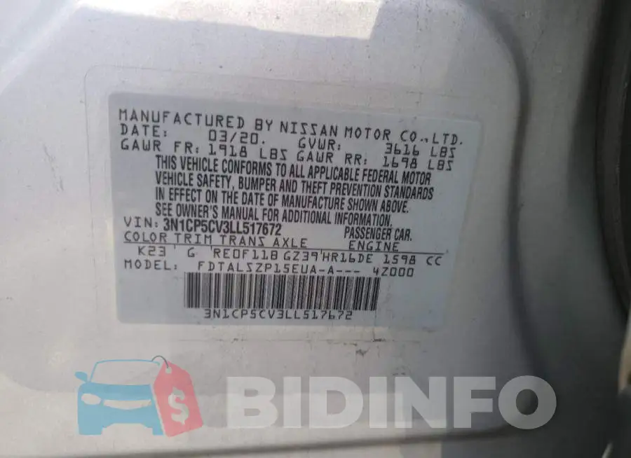 3N1CP5CV3LL517672 Photo# 13