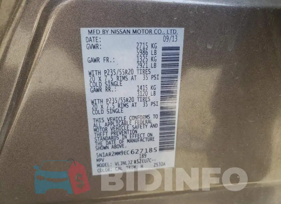 5N1AR2MM9EC627185 Photo# 14