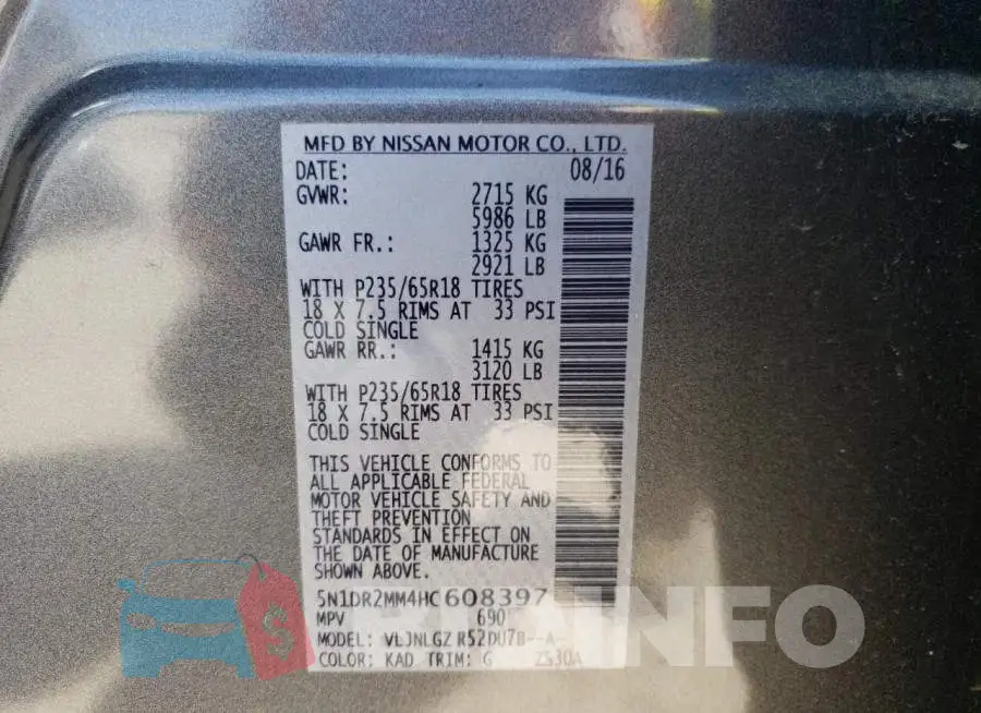 5N1DR2MM4HC608397 Photo# 13