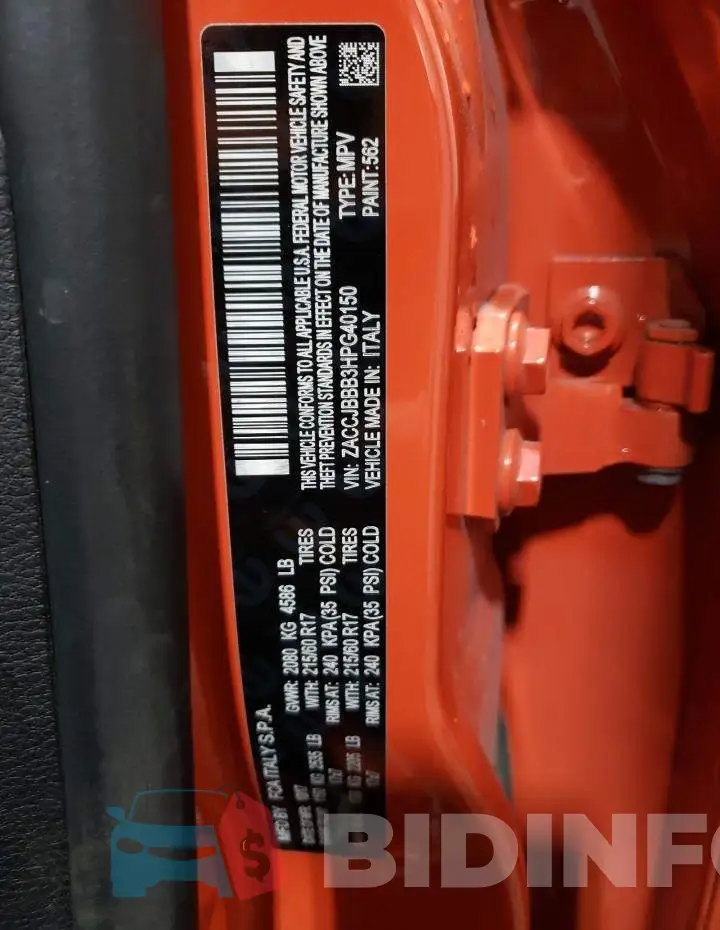 ZACCJBBB3HPG40150 Photo# 12