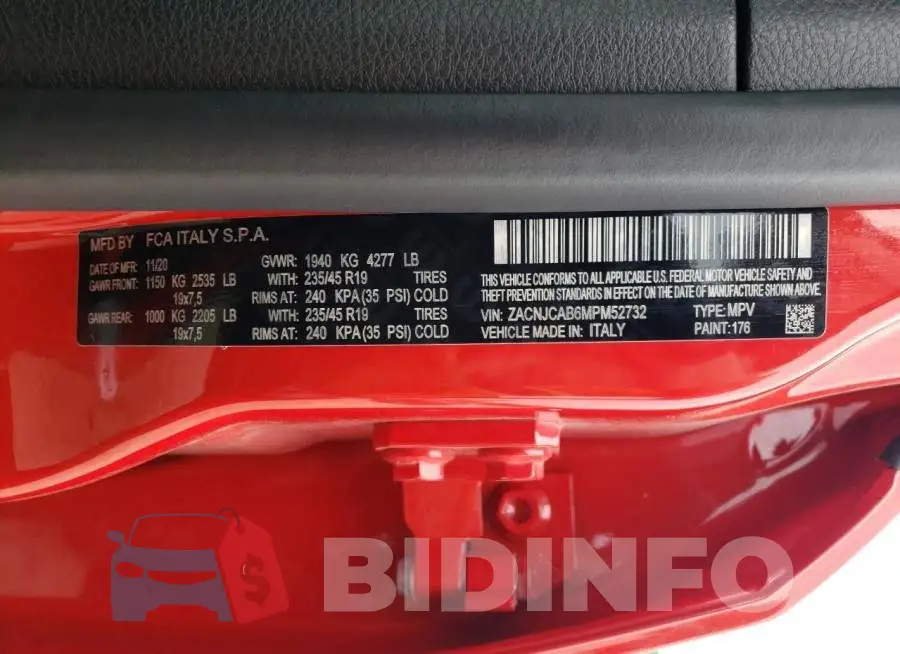 ZACNJCAB6MPM52732 Photo# 13