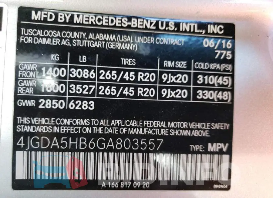 4JGDA5HB6GA803557 Photo# 14