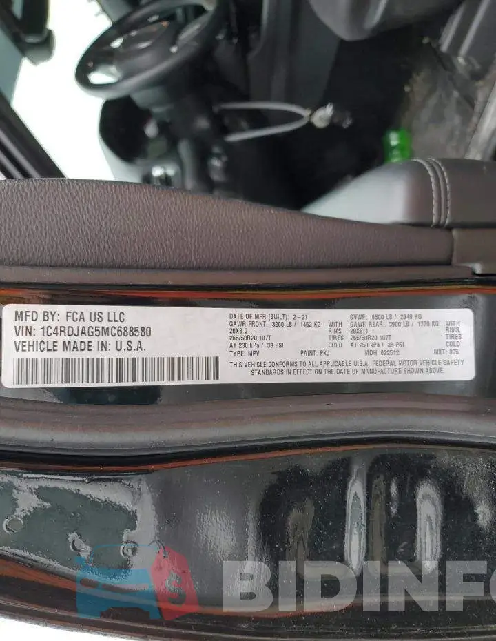 1C4RDJAG5MC688580 Photo# 14