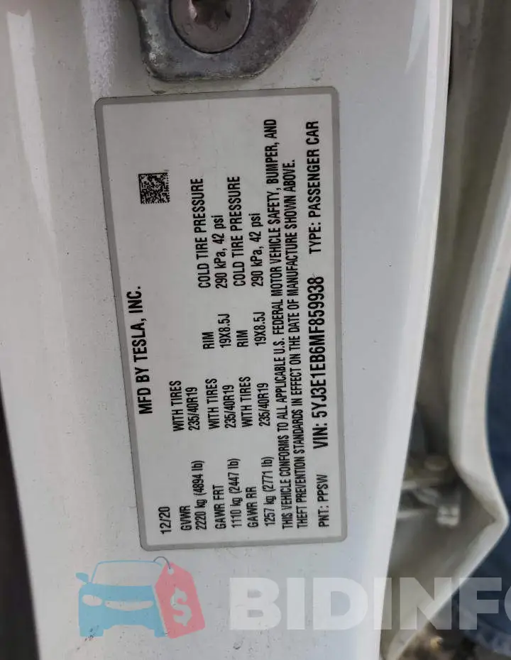 5YJ3E1EB6MF859938 Photo# 13