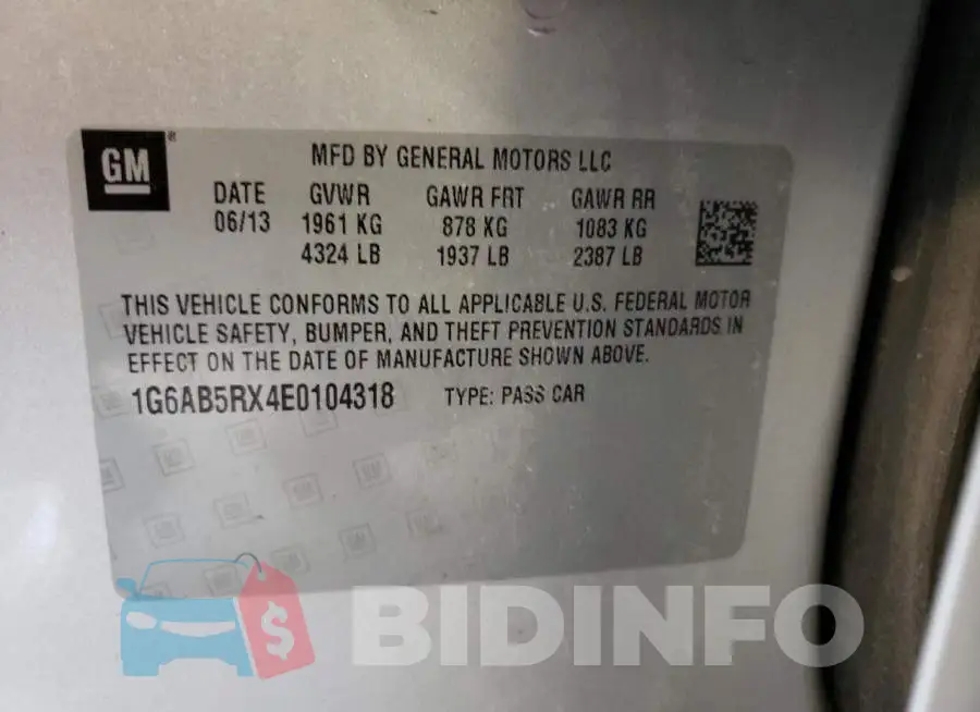 1G6AB5RX4E0104318 Photo# 12