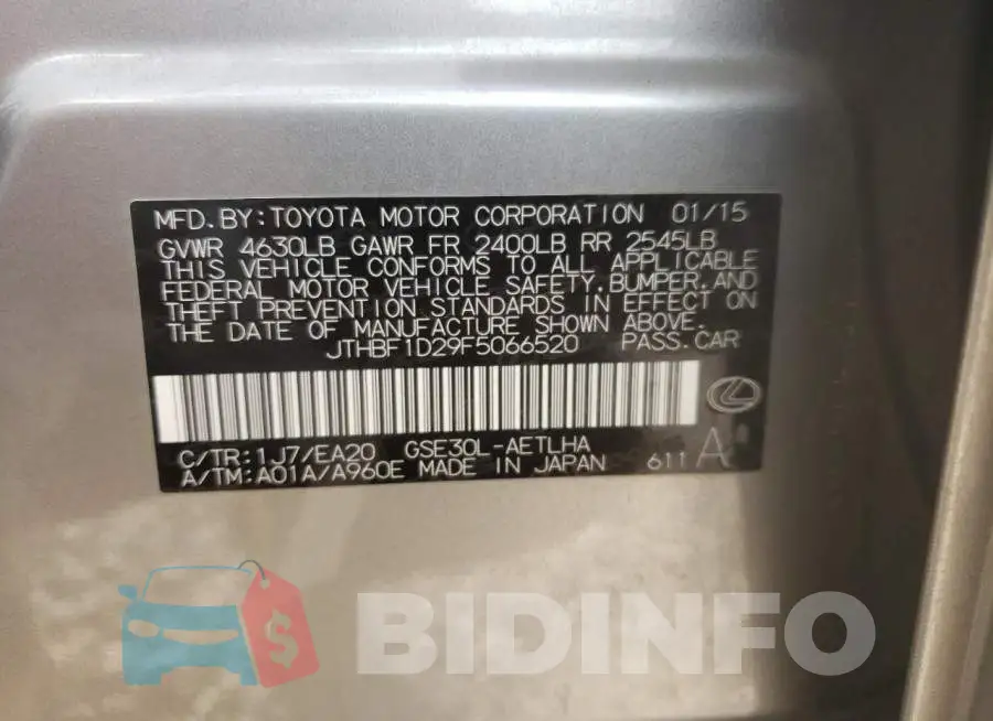 JTHBF1D29F5066520 Photo# 12
